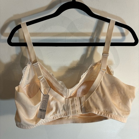 UNDERSTANCE Sz 40C Bra Cotton Cup Lace Underwire Free Champagne Pink NEW - Picture 3 of 5